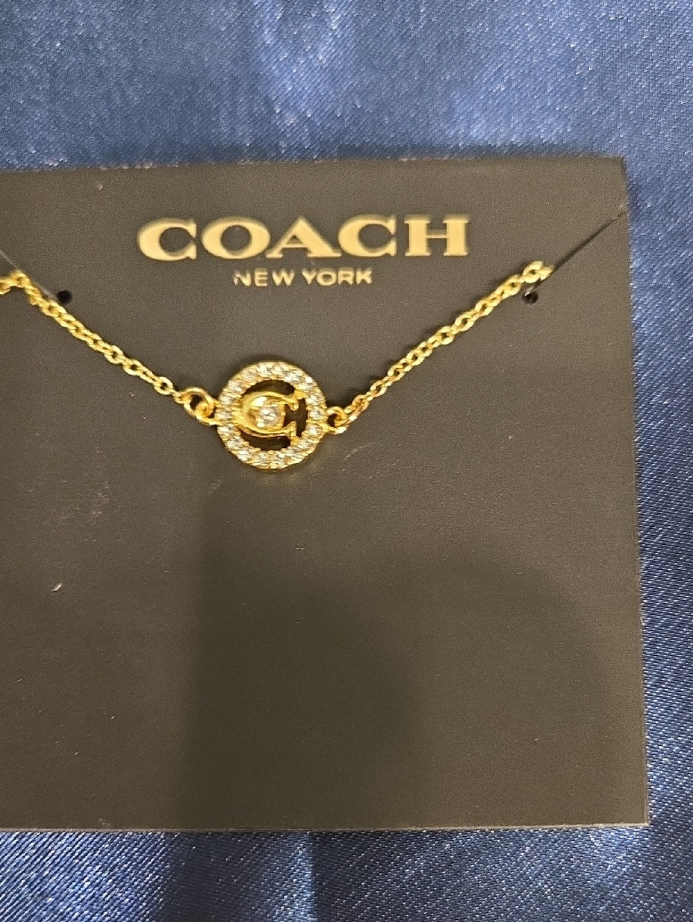 Coach Gold Crystal 'C' Circle Bracelet